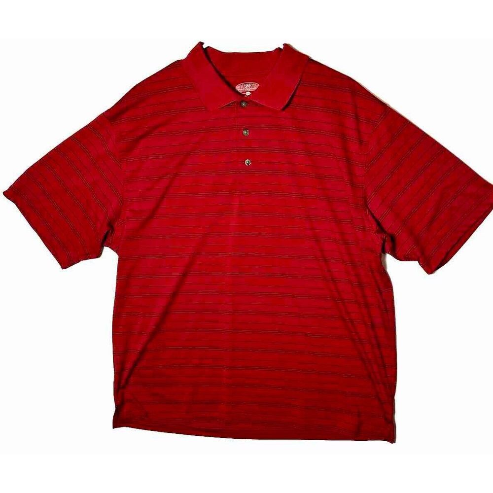 Pro Player Golf Polo Men's XL Red Shirts with Black Stripes